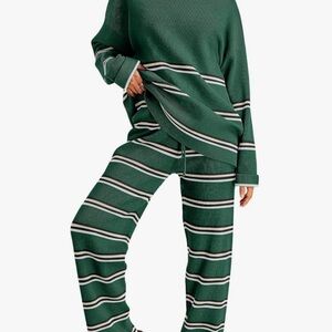 Green Striped women’s pajama/ lounge set